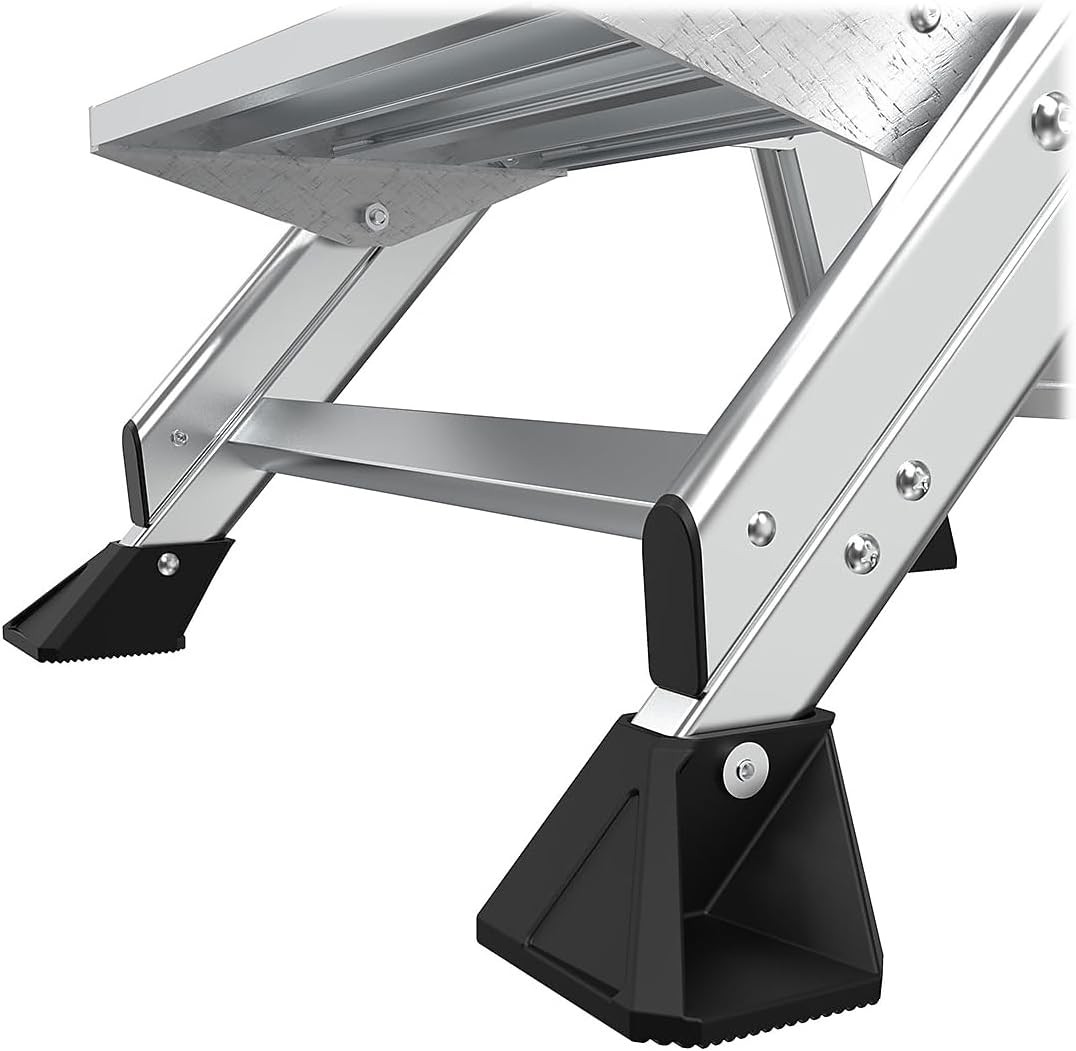 Ladders Jumbo Step Stool with Handrail,3-Step,Aluminum,8.7-Ft Reach Height