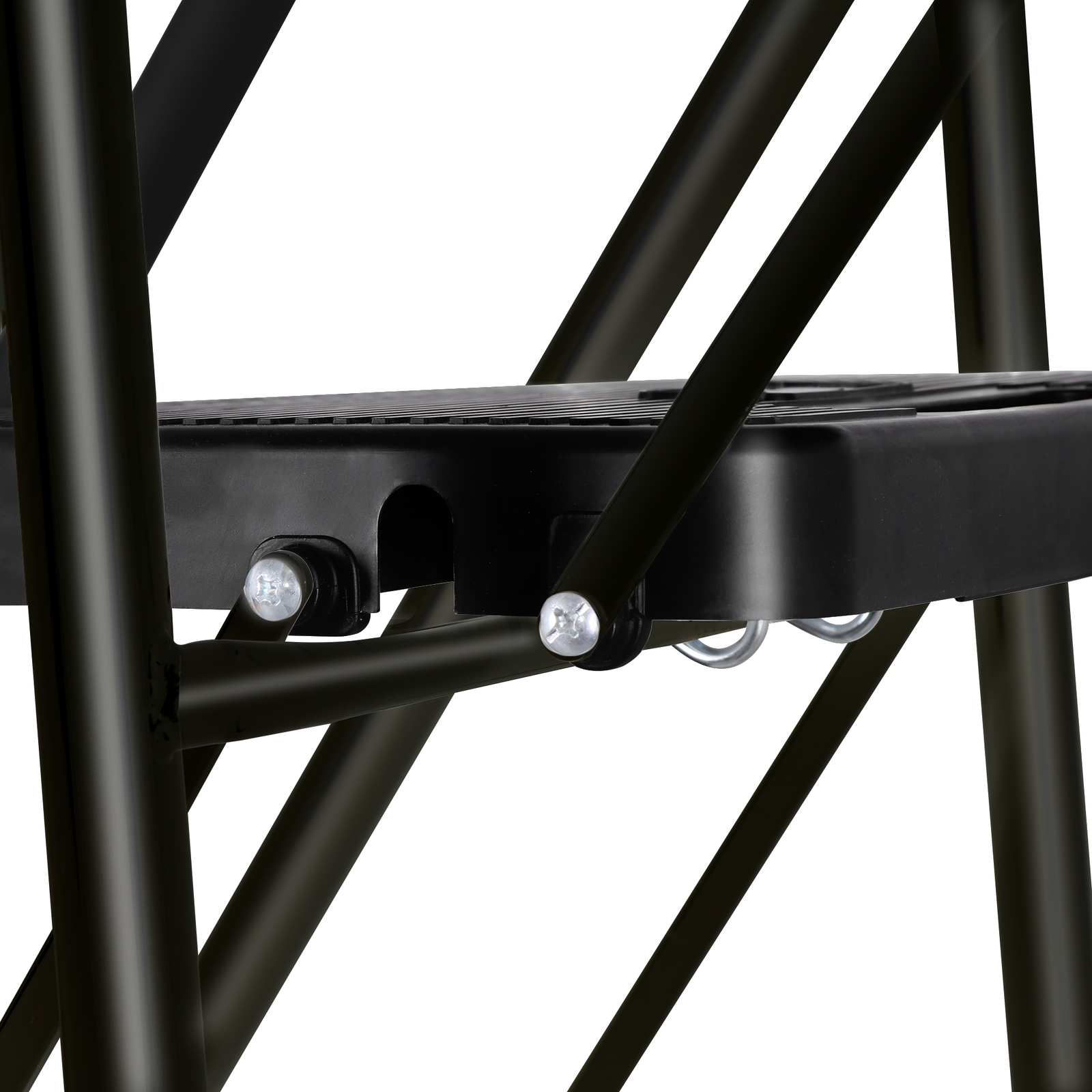 5-Step Ladder Portable Folding Anti-Slip Steel Ladder w/Handrail Tool Tray Black