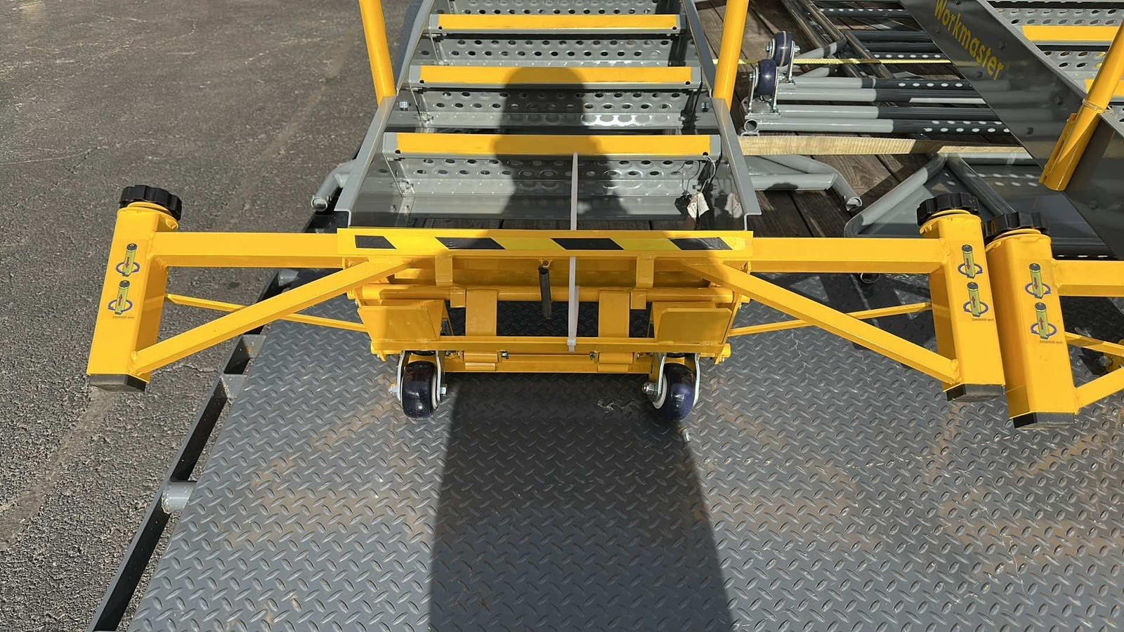 COTTERMAN Rolling Ladder: 10 ft Platform Ht, Foot-Activated Step Lock, Steel