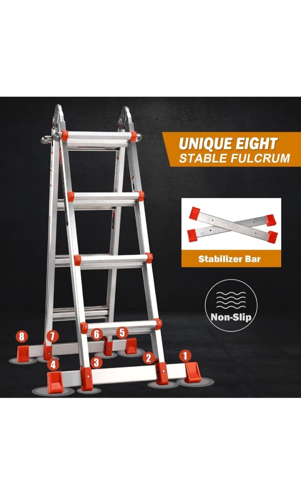 Ladder, A Frame Extension Ladder, 14 Ft Multi Position Ladder