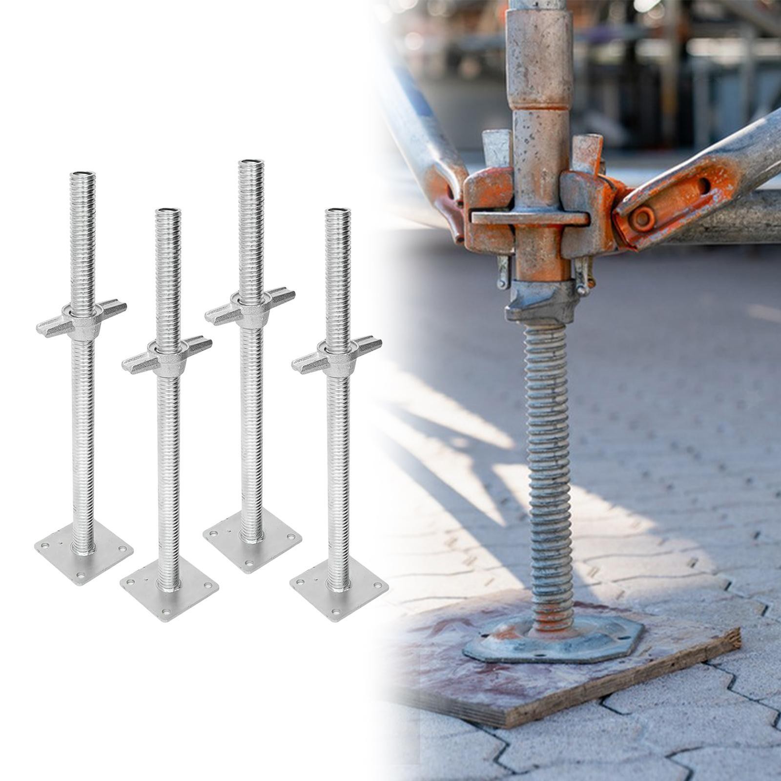 4x Scaffolding Leveling Jacks Adjustable 30cm Feet for Scaffolding Equipment