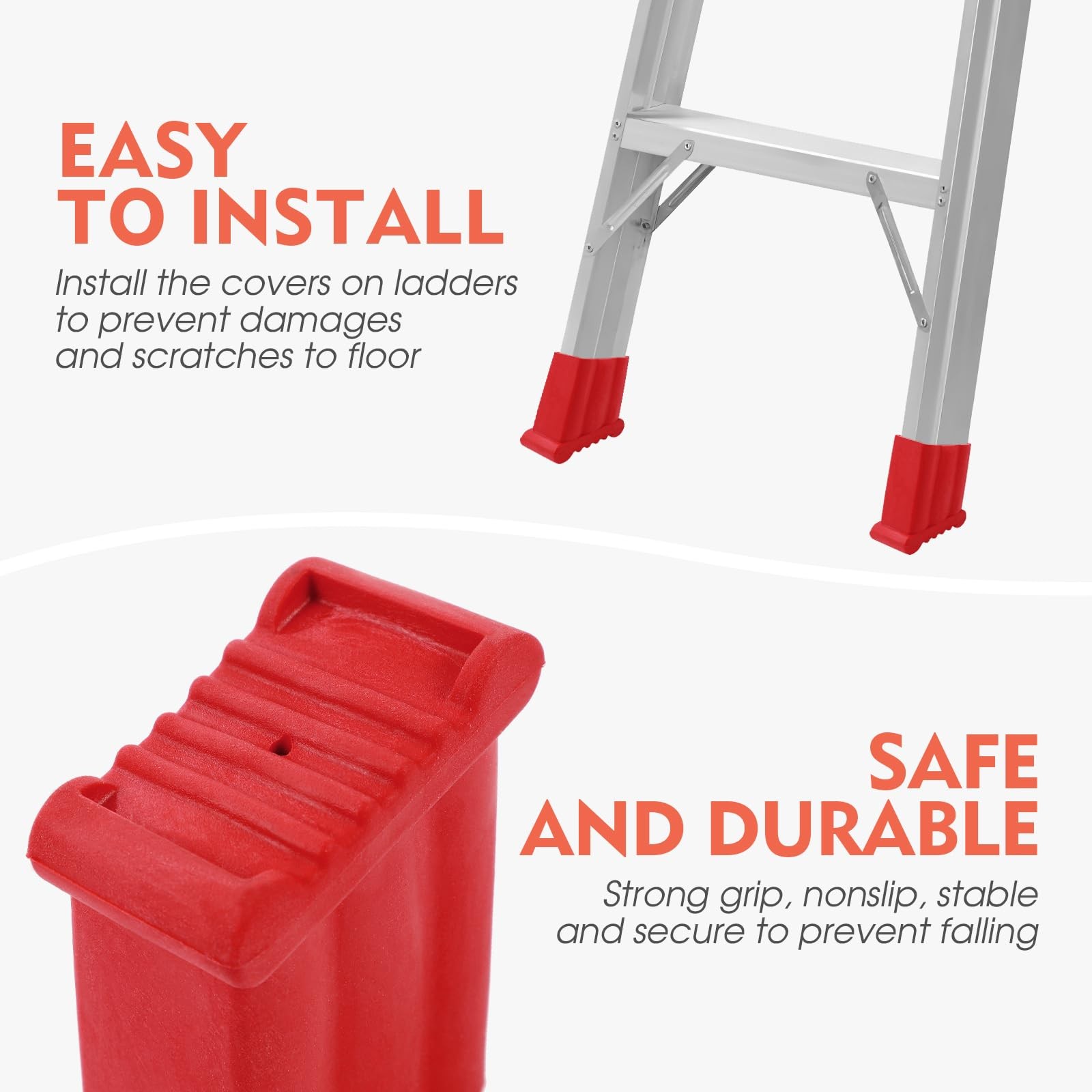 LIFKOME Ladder Feet Pads 2 Pack 3.14X2.75X1.45 Inch Non-Slip Rubber Ladder…
