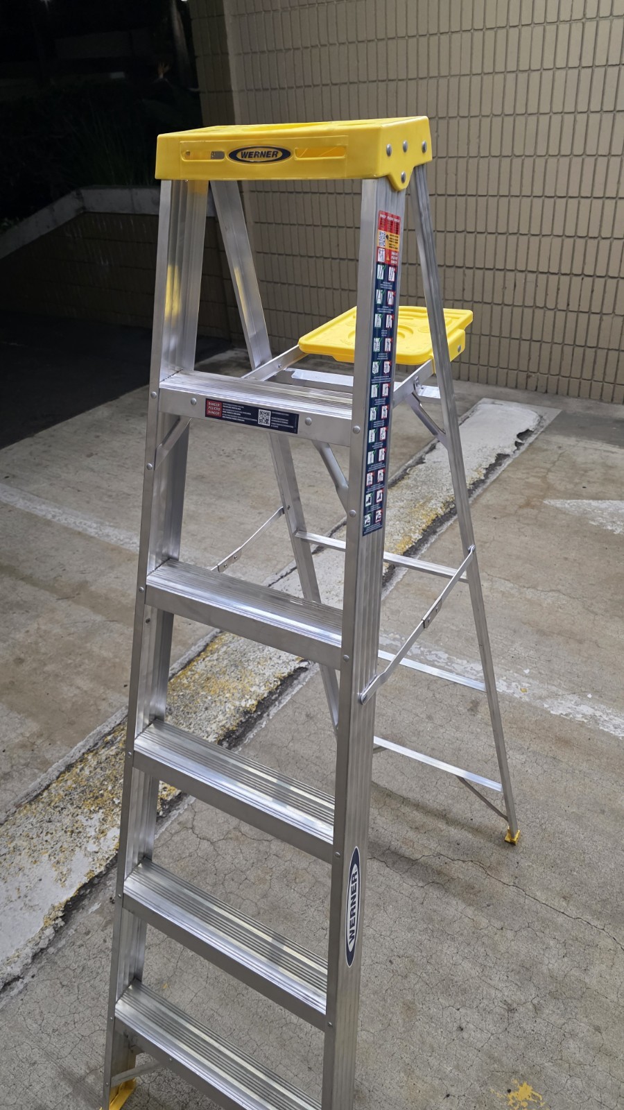 Werner 366 Mk 22 Aluminum Step Ladder 6ft Folding Yellow Top