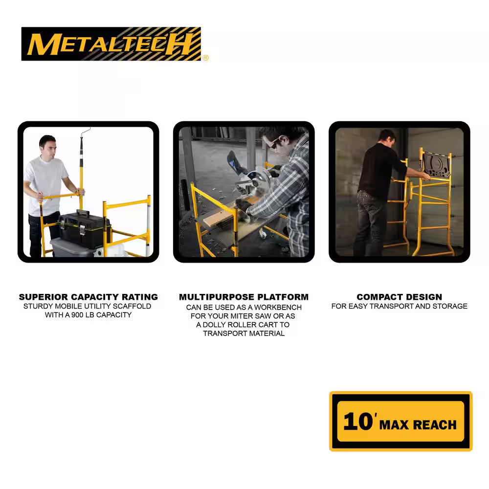 Jobsite Series 3.3 Ft. L X 6.3 Ft. H X 2.6 Ft. D Scaffold Work Platform with …