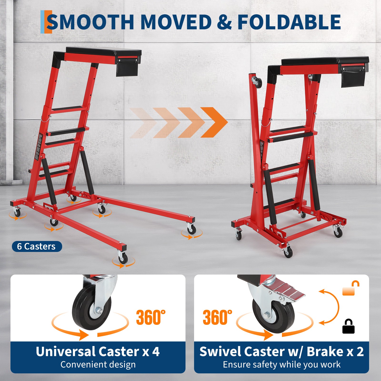 400-LBS Foldable Topside Automotive Engine Creeper