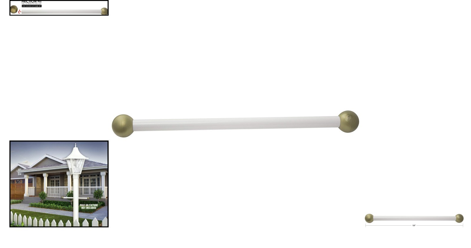 Weather-Resistant Aluminum Ladder Rest for Lamp Posts White Finish