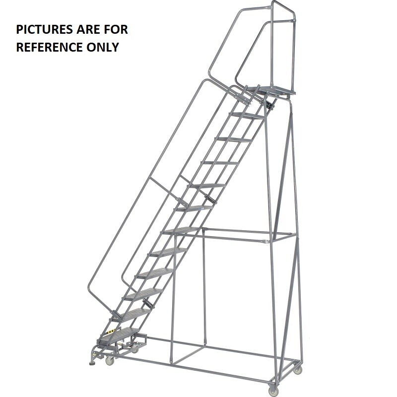 NEW! Ballymore 133 in H Steel Rolling Ladder, 10 Steps, 450 lb Load Capacity!!