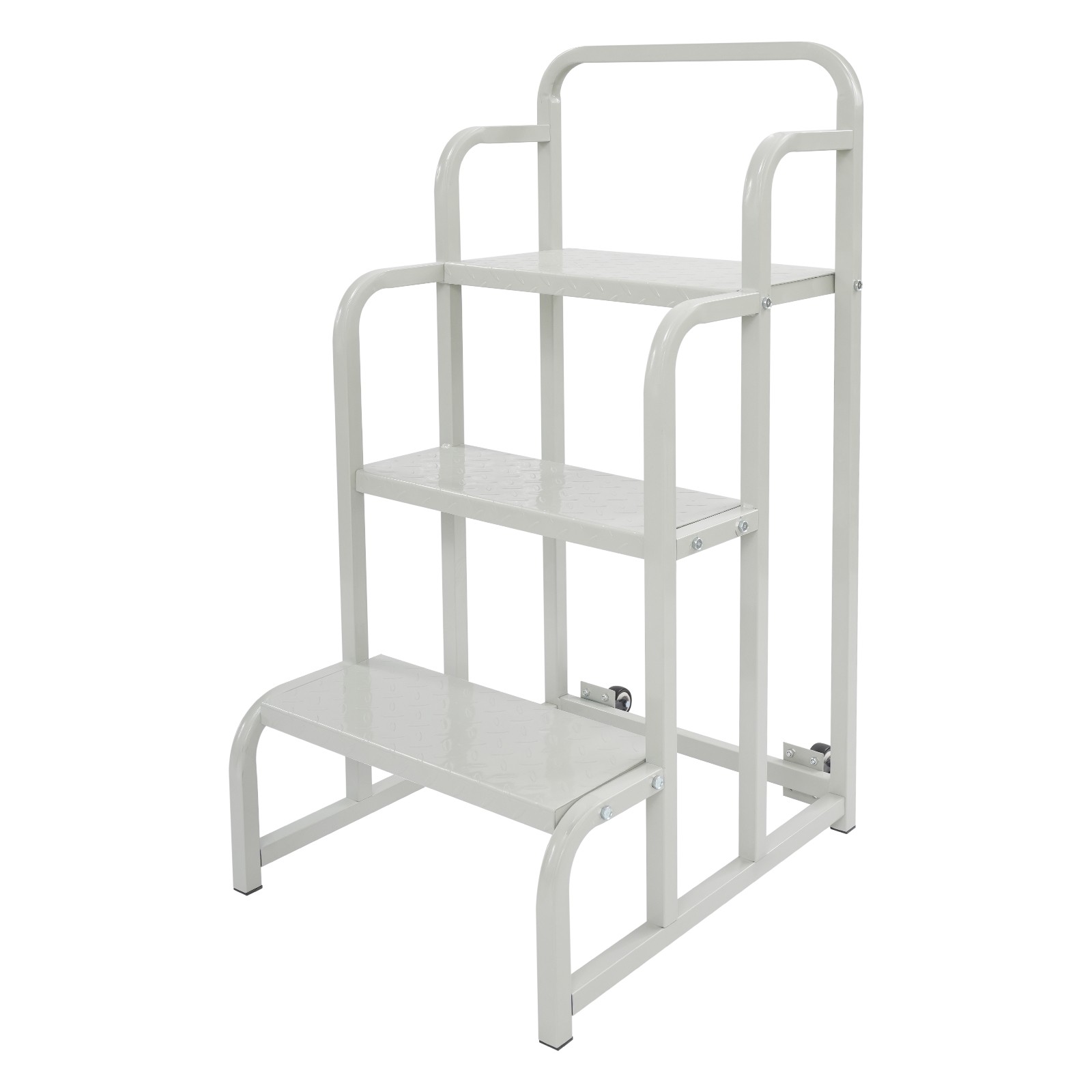350kg Capacity Grocery Stair Mobile Store Ladder 3-Step Supermarket Shelf Ladder
