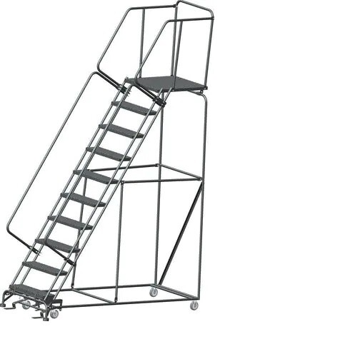 NEW! Ballymore 133in H Steel Ladder-10 Step Expanded Metal-450lb Load Cap!!