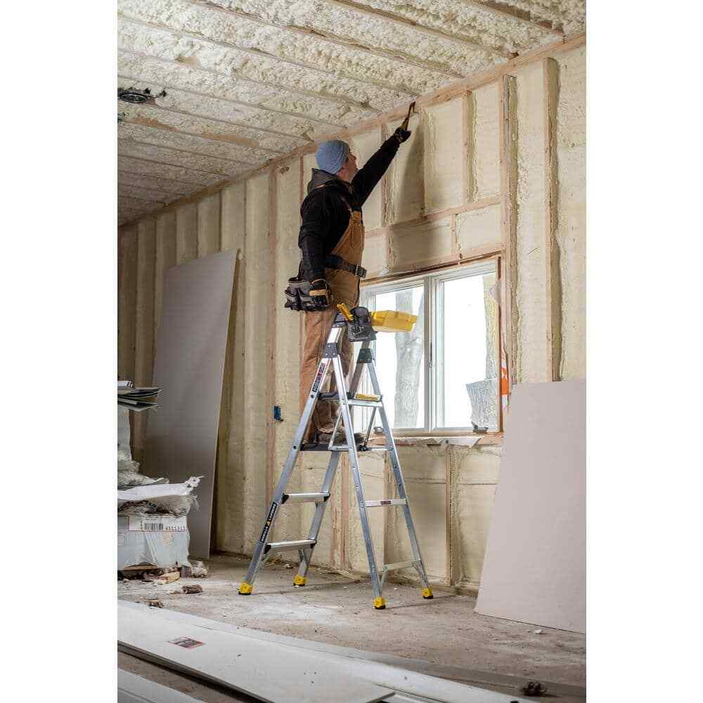 5.5 ft Aluminum Dual Platform Heavy Duty Hybrid Ladder 10 ft Reach 300 lbs