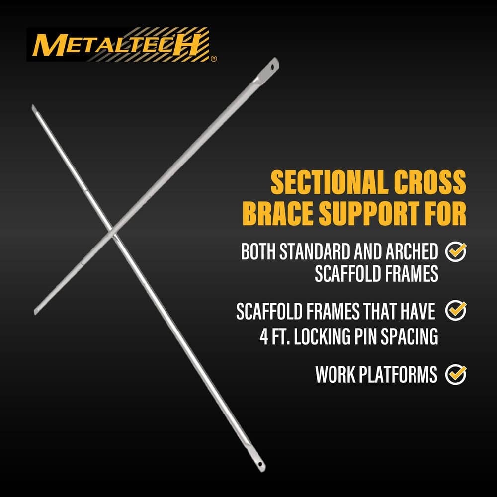 7 Ft. X 4 Ft. Galvanized Steel Sectional Cross Brace for Exterior Scaffolding