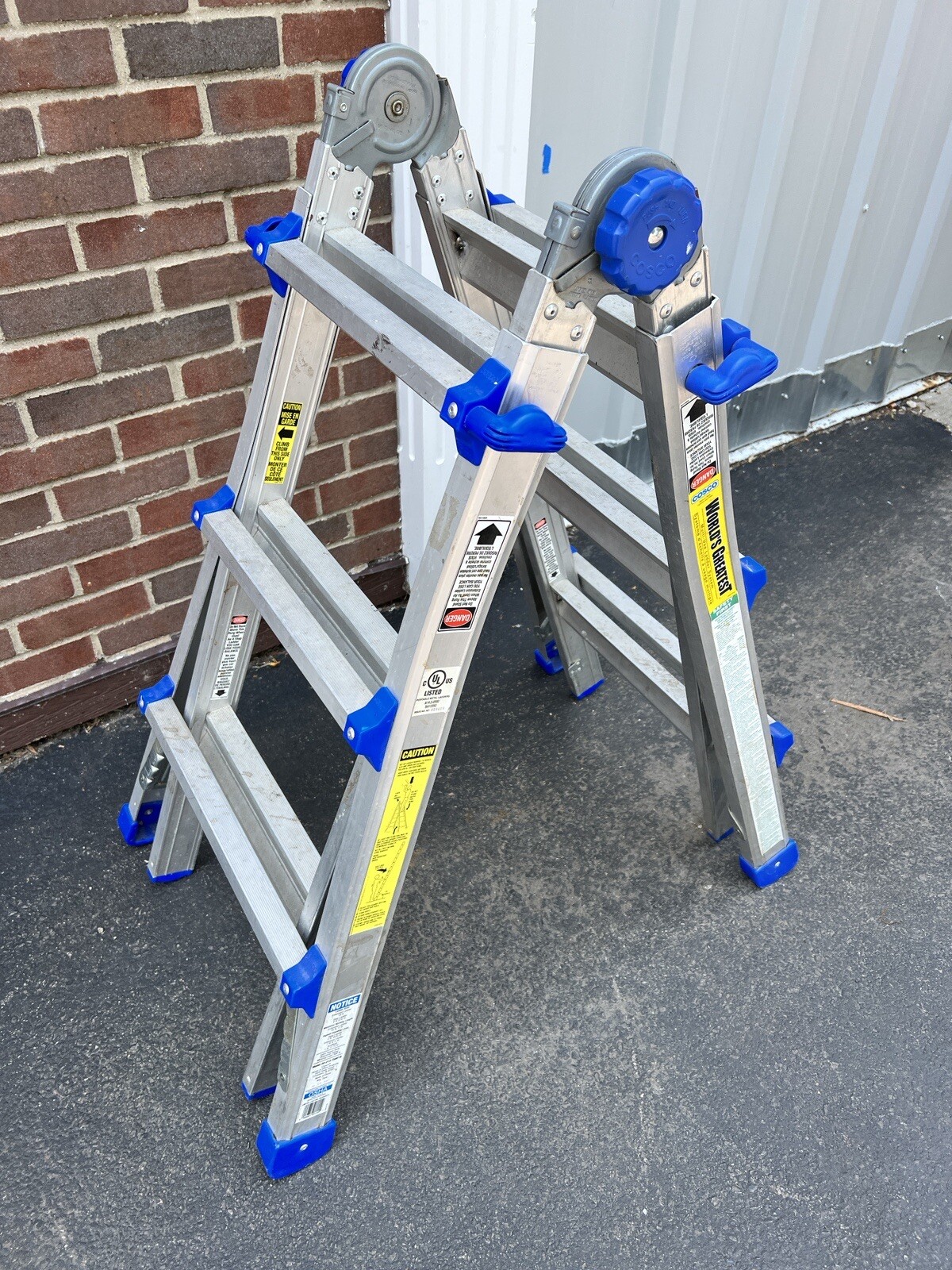 Cosco 20-213-TIAW1N Multi-Use Ladder 13ft Converts To Step Stool 300 Lb Max