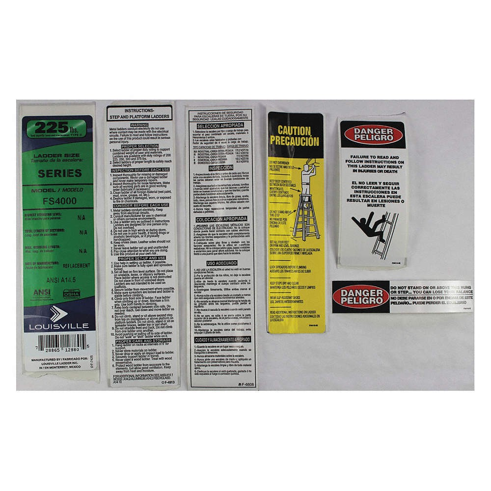 LOUISVILLE LADDER PK-FS4000 Label Kit 42DV62