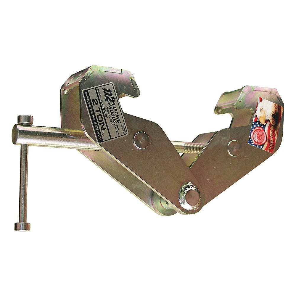 OZ LIFTING PRODUCTS OZ2BCA Beam Flange Clamp,Steel,4,000 lb 48RD40