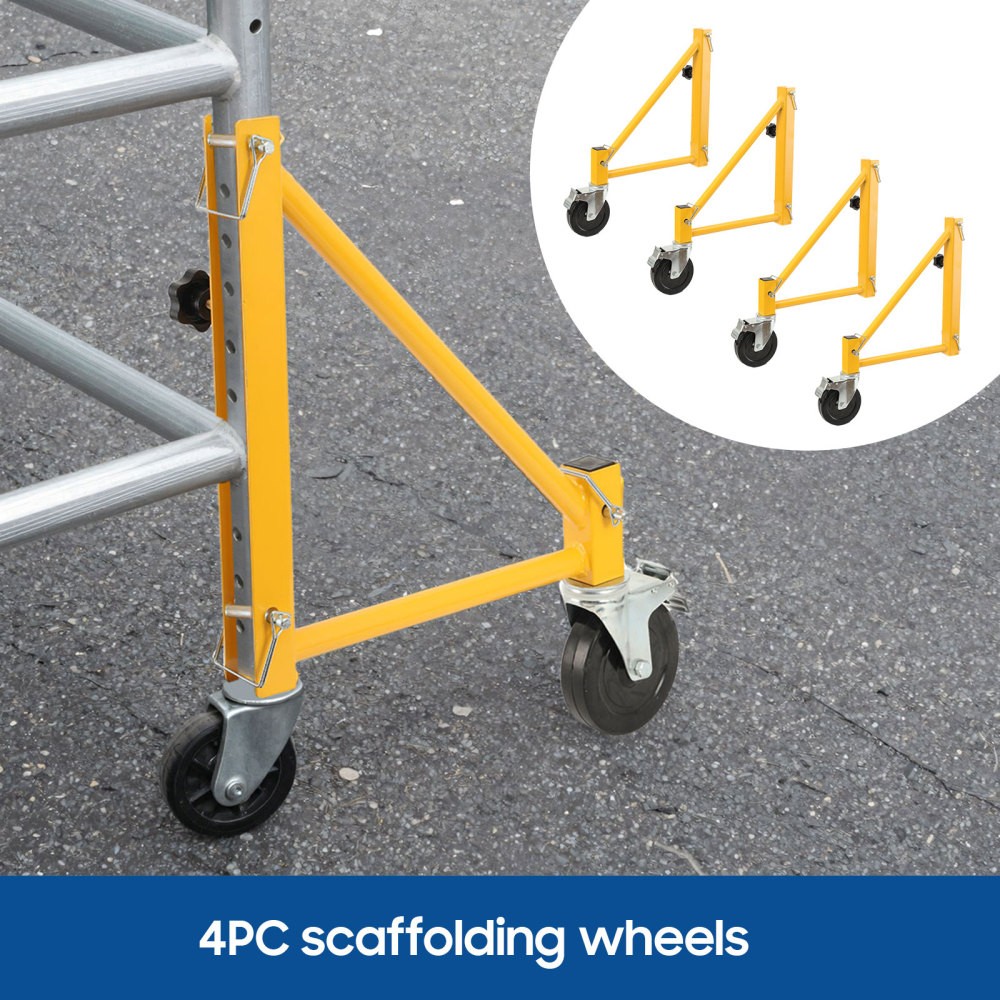 4PCS Baker Scaffold Outriggers W/5-Inch Locking Casters 1000 lbs Load Capacity