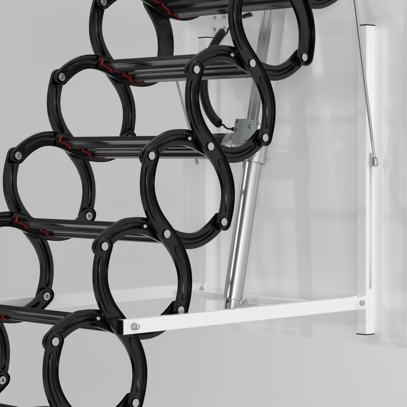 11 Steps 3m Electirc Attic Ladder Aluminum Folding With Remote Loft 31.5*35.4″