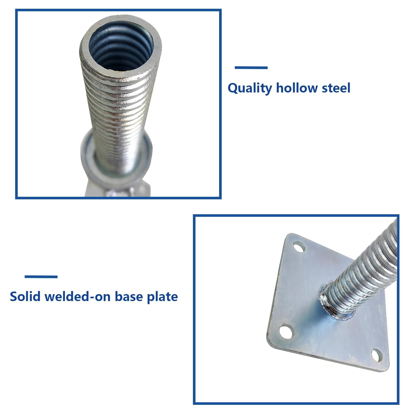 4 Pack Adjustable Leveling Jack Feet Screw Hollow Leg for Baker Scaffolding