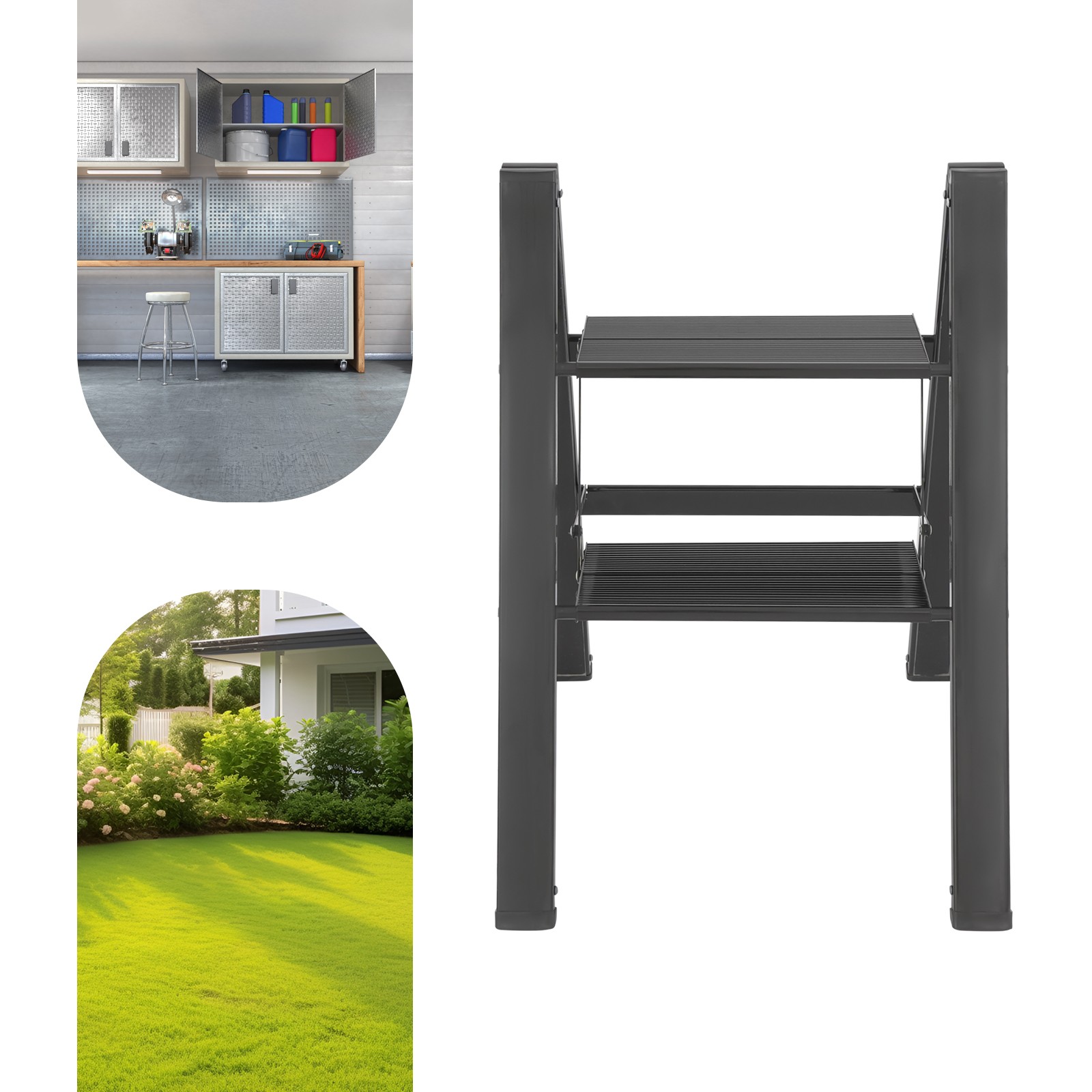 Folding Step Ladder Stool Multi-Purpose Aluminium Alloy Folding Heavy Duty