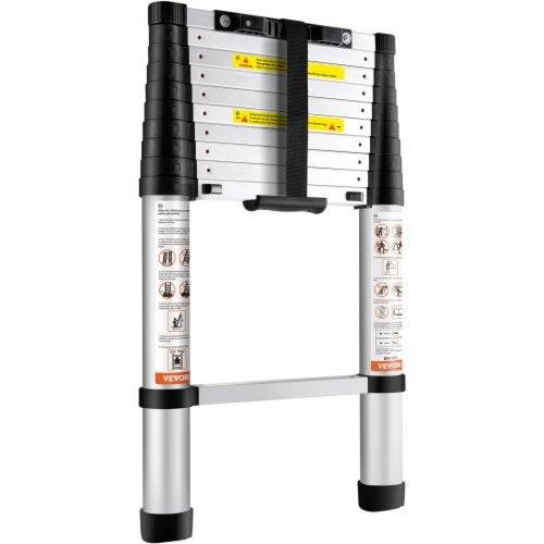Telescoping Ladder 10.5 FT Aluminum Onebutton Retraction Collapsible