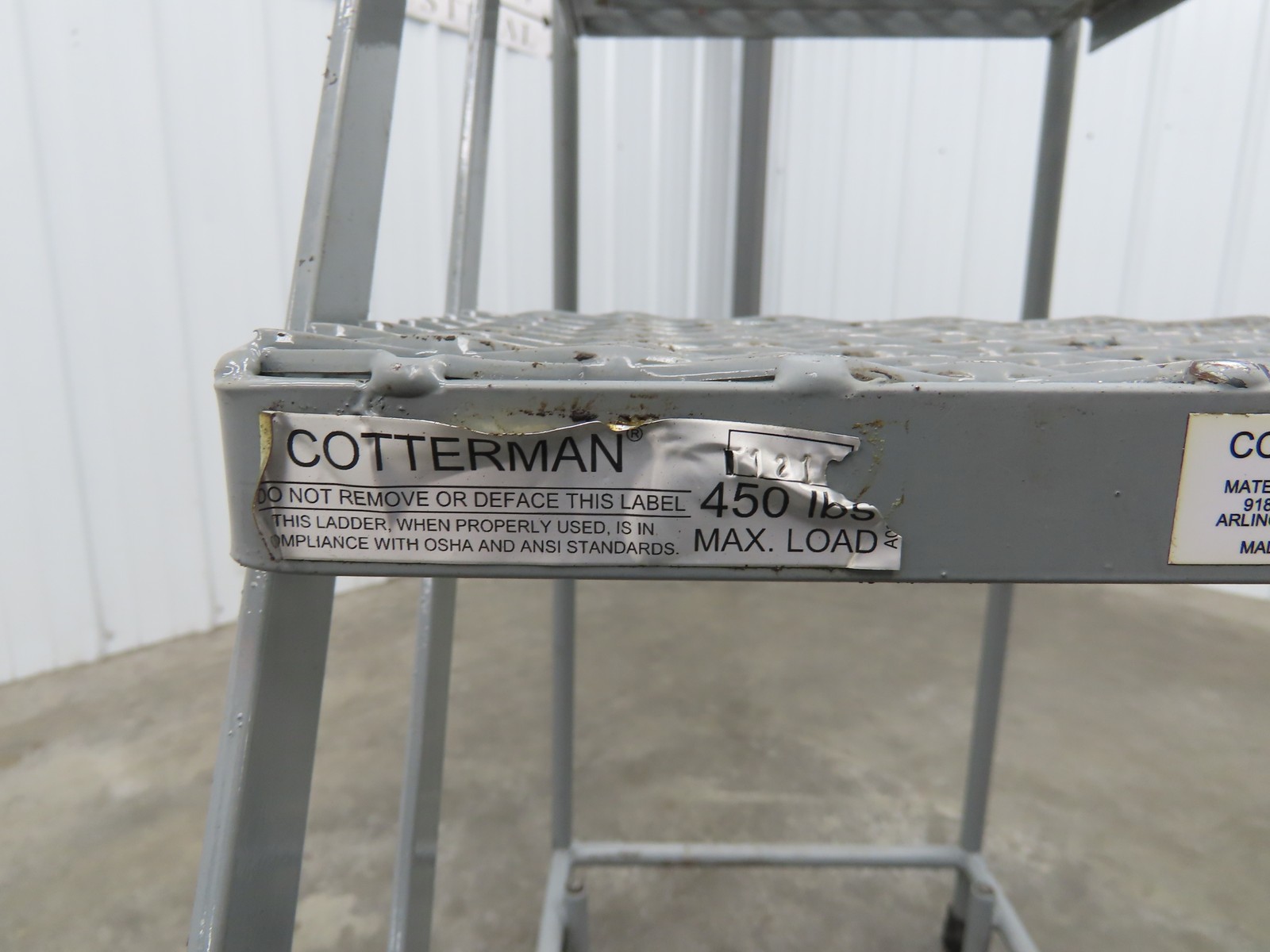 Cotterman Rolling Ladder Narrow Aisle 4 Step 24″ Platform 40″ Top Step