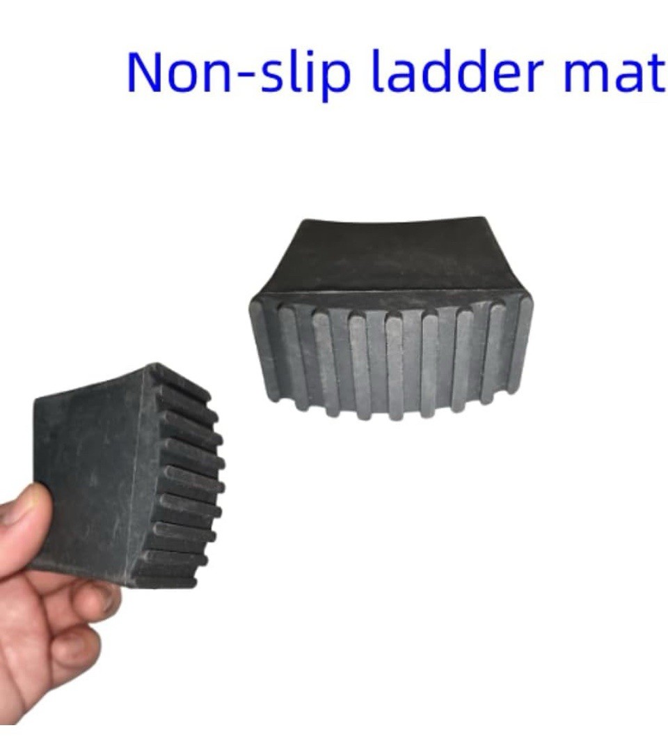 4Pcs Ladder Feet Mat Non-Slip Rubber Ladder Cover Accessory Replacement Black