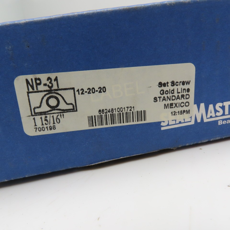 Sealmaster 662461001721 NP-31 Gold Line 1-15/16″ Pillow Block Ball Bearing