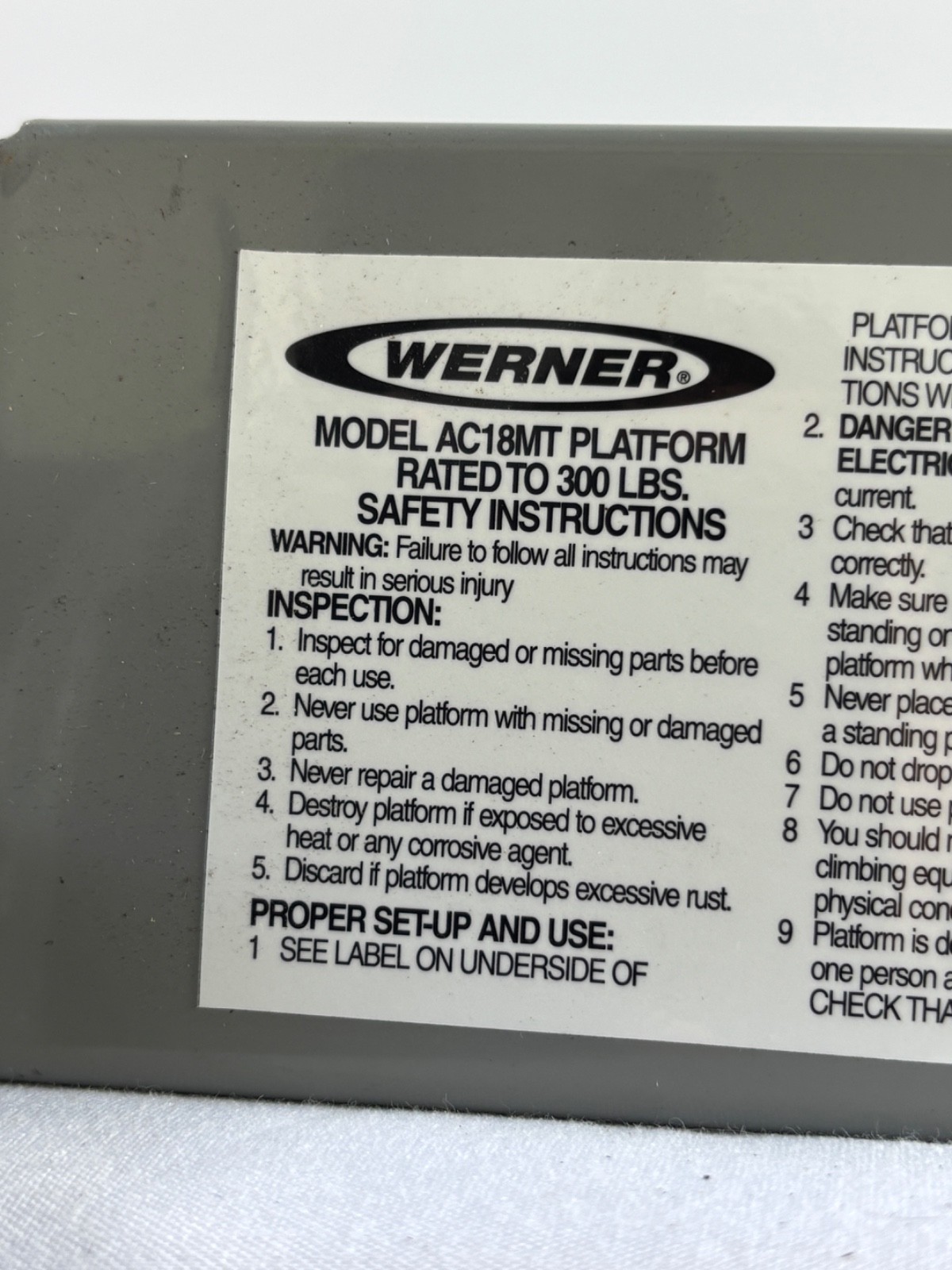 Werner AC18MT MultiLadder MT Series Standing Platform 300 lb Capacity
