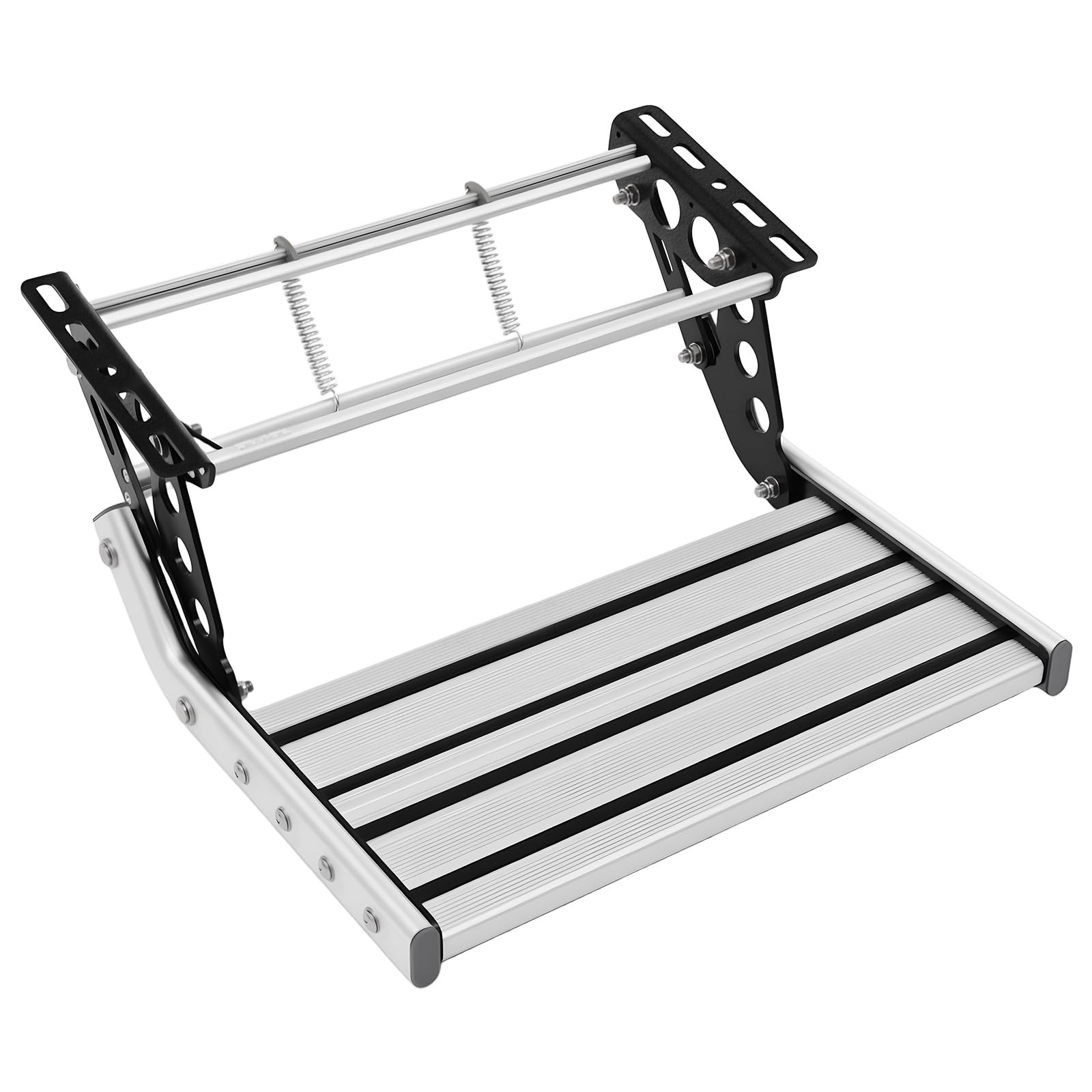 Folding Camper Step with LED Light 330 lbs Aluminum Alloy Non-Slip RV Stairs