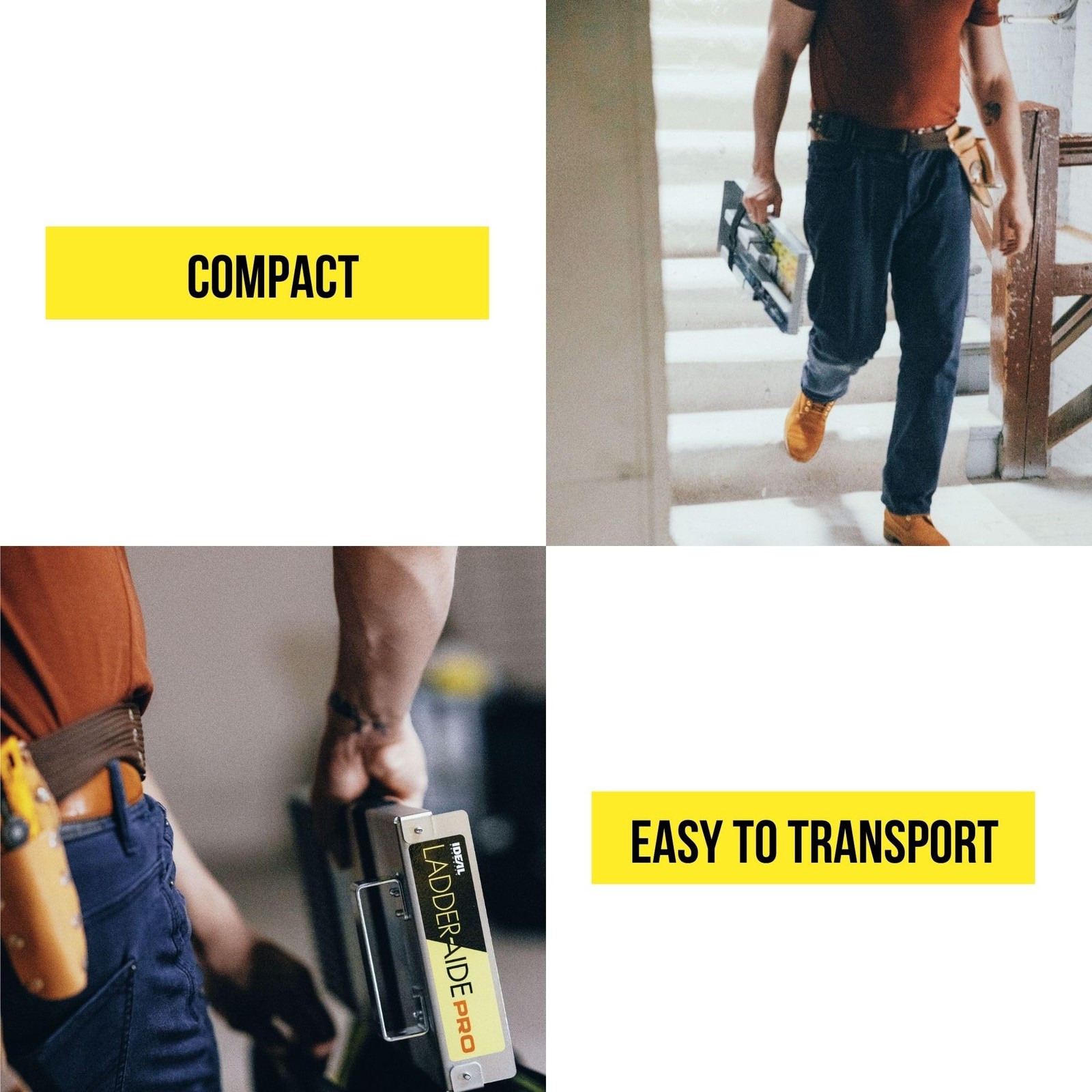 Ladder Aide Pro Ladder Leveler For Stairs Osha Ansi Compliant Easy Setup 375Lbs