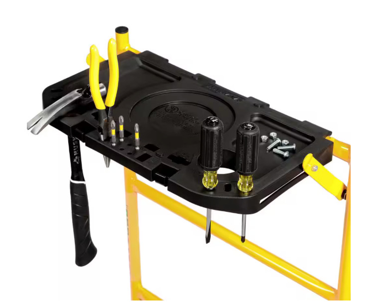MetalTech Jobsite Series Baker Mini Scaffold Platform with Wheels Tool Shelf