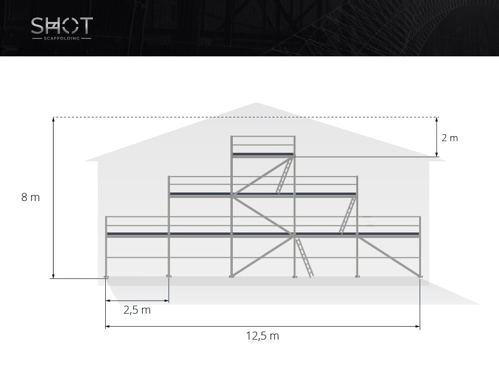 Scaffolding 8×12.5m gable scaffolding aluminum scaffolding gable wall…
