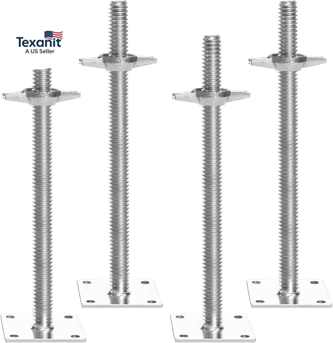 4-Pack Adjustable Leveling Jacks, 18.2 in Adjustable Height & 3307Lbs/1500Kg Tot