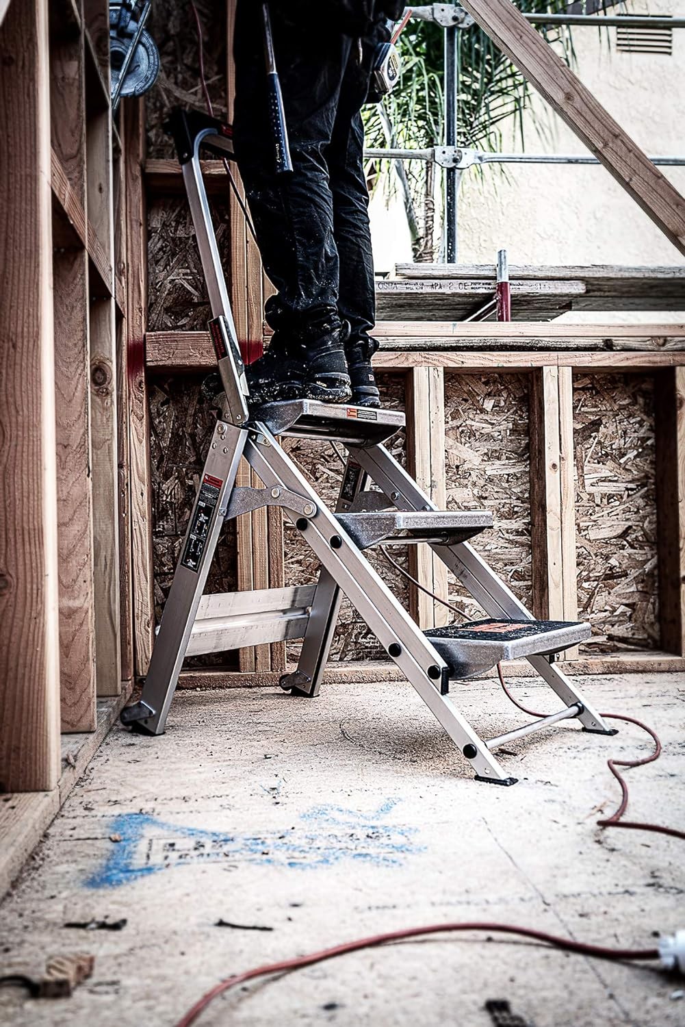 Little Giant Ladders, Safety Step, 3-Step, 3 Foot, Step Stool, 3 Gray