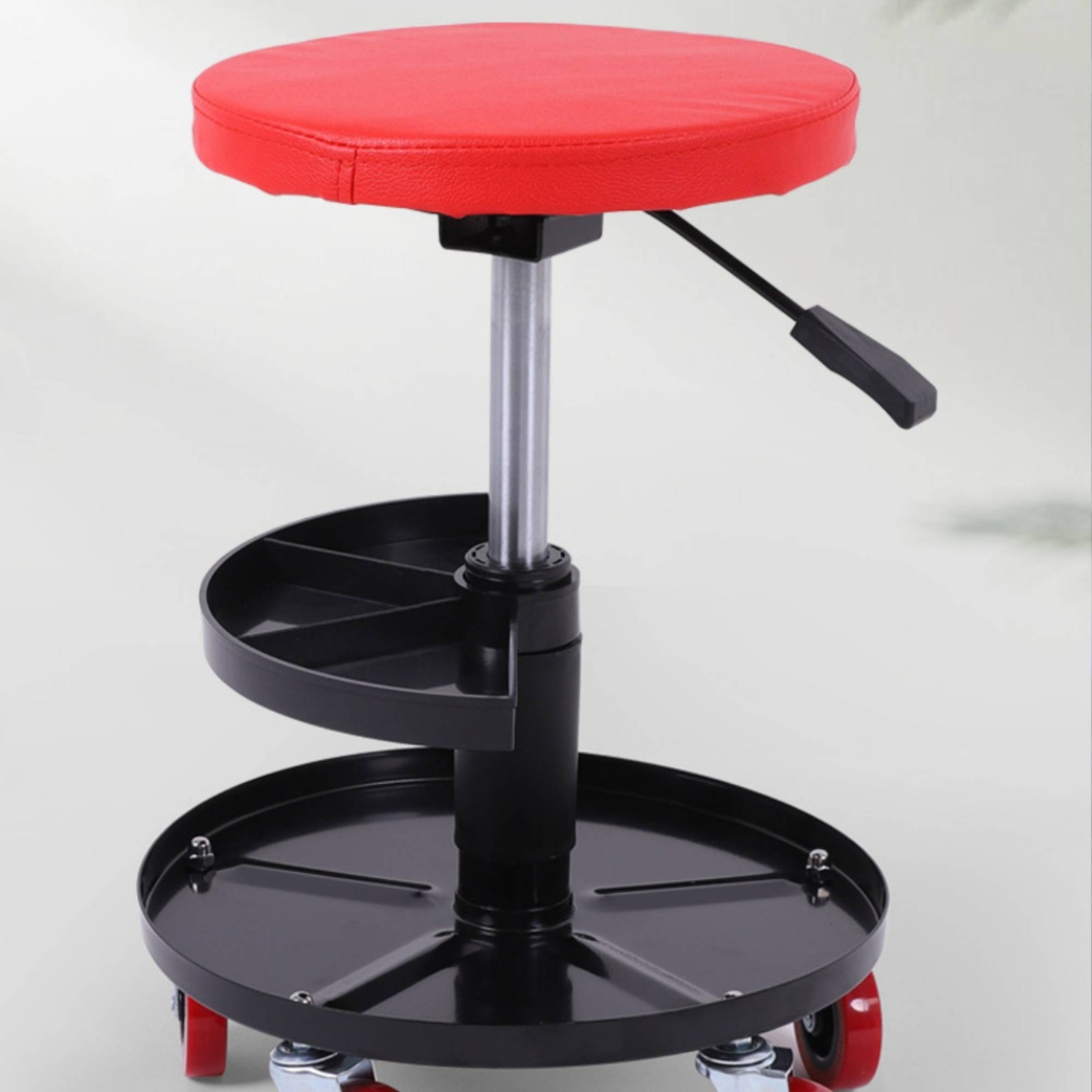 Rolling Work Stool with Padded Seat Cushioned Rolling Stool Mobile for