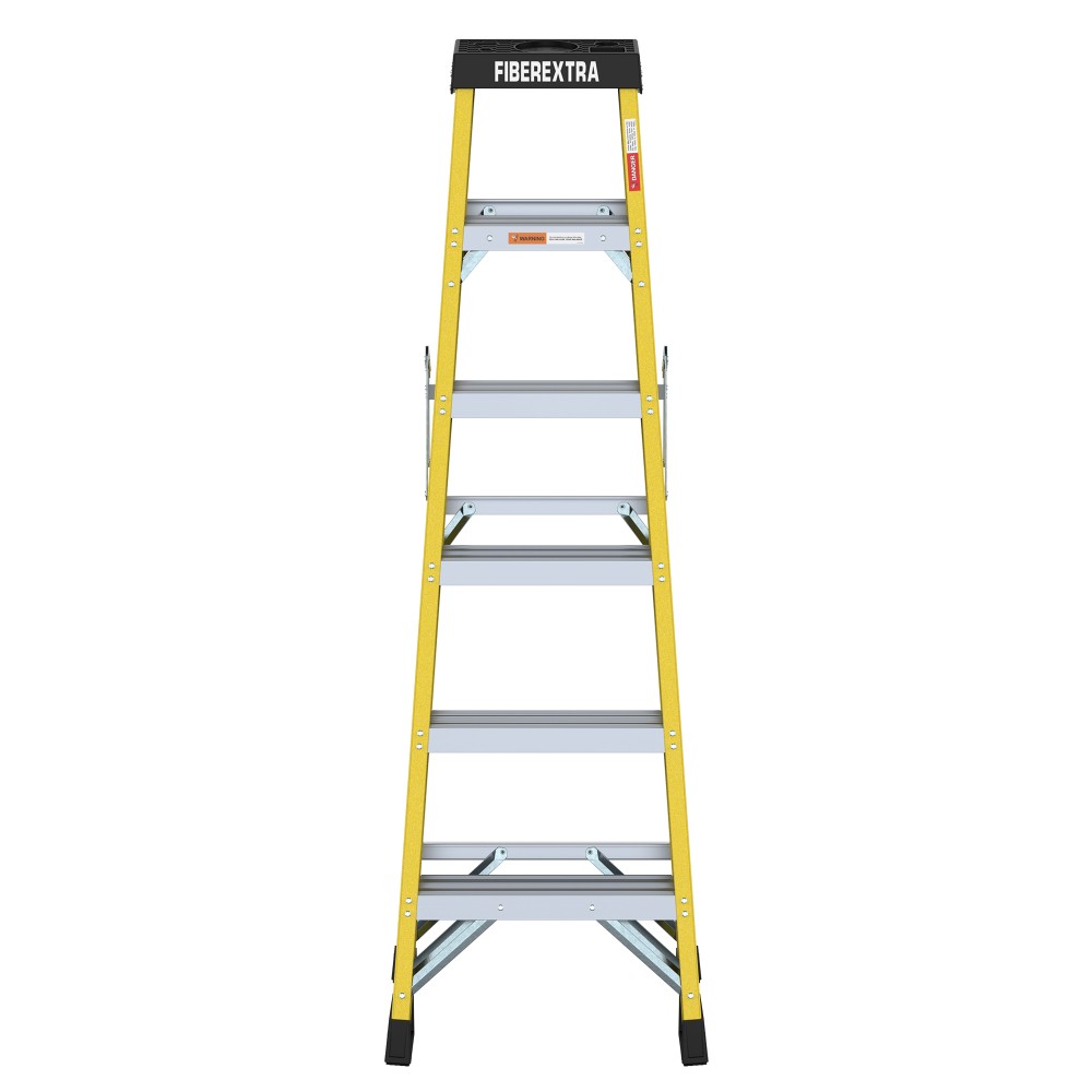 6Step Fiberglass Reinforced Single Side Ladder,Lightweight Non-Conductive,300LBS