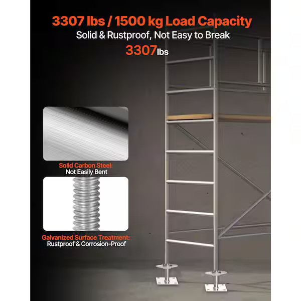 4-Pack Adjustable Leveling Jacks, 18.2 in. Adjustable Height & 3307 lbs./1500 kg