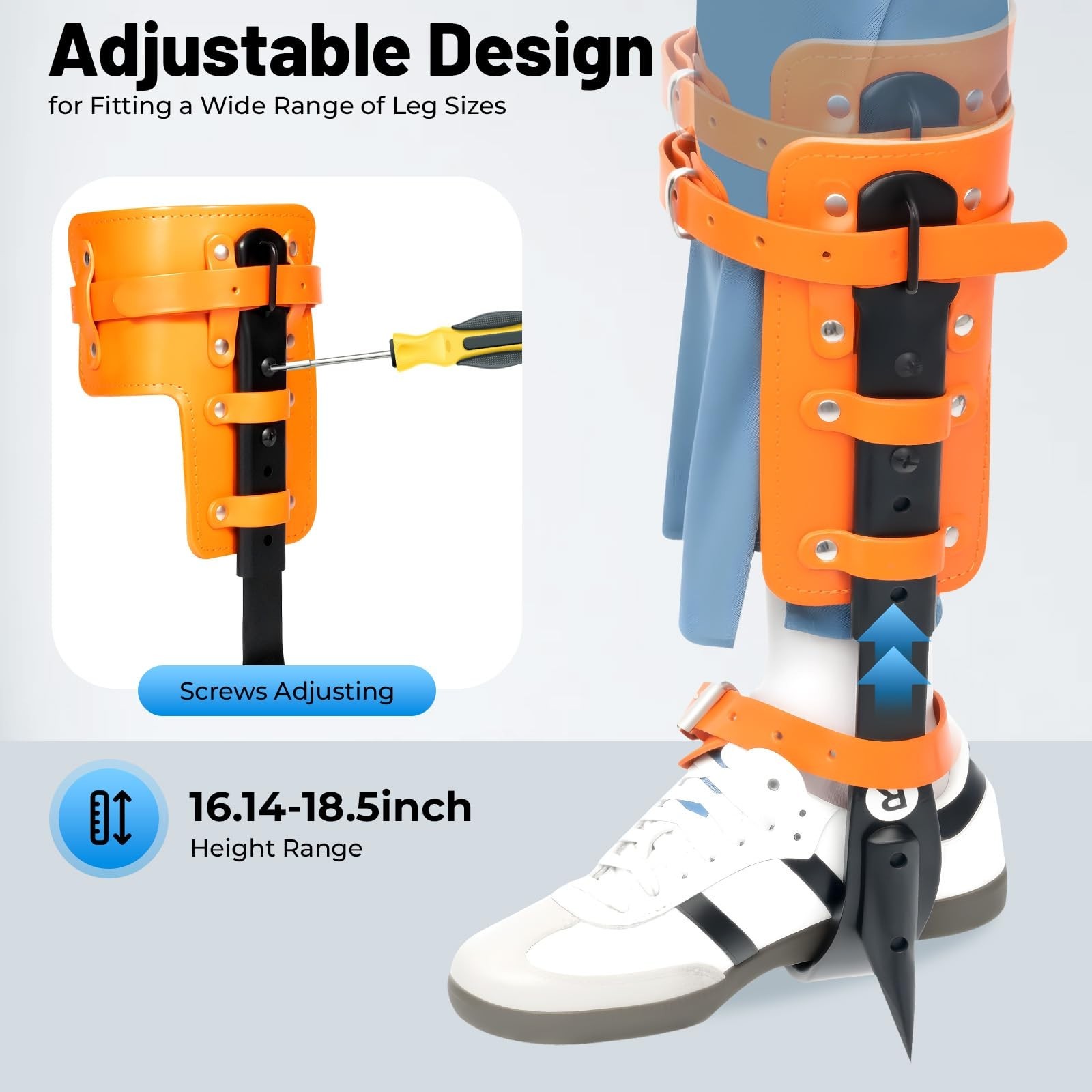 Adjustable Forged-Steel Tree-Climbing Spike Set, Heavy-Duty Pole Spurs with P…