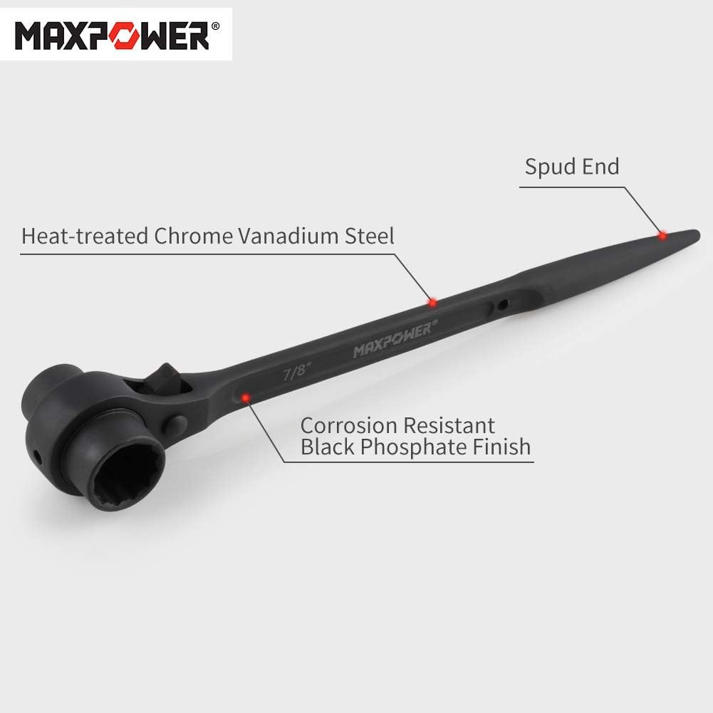 2PCS Scaffold Wrench Set, Dual Socket Scaffold 7/8 Inch X 3/4 Inch, and Metric 1