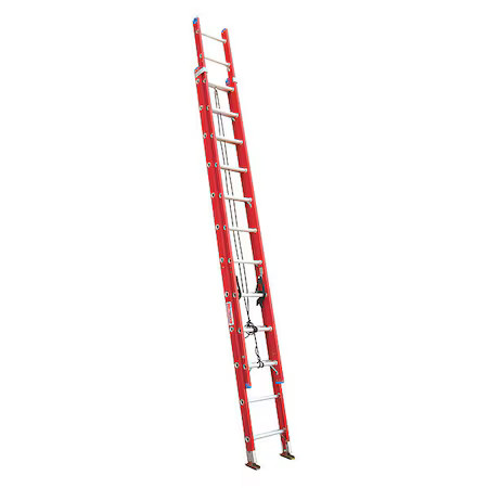 Westward 44Yy60 24 Ft Fiberglass Extension Ladder, 300 Lb Load Capacity