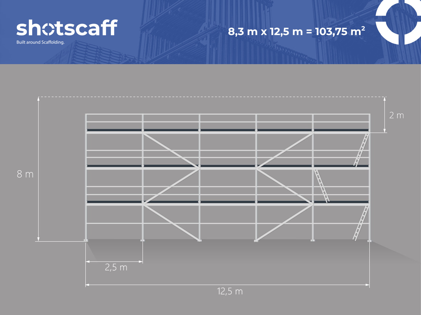 NEW facade scaffolding 100 m2 scaff 74 not used NO SHIPPING COSTS