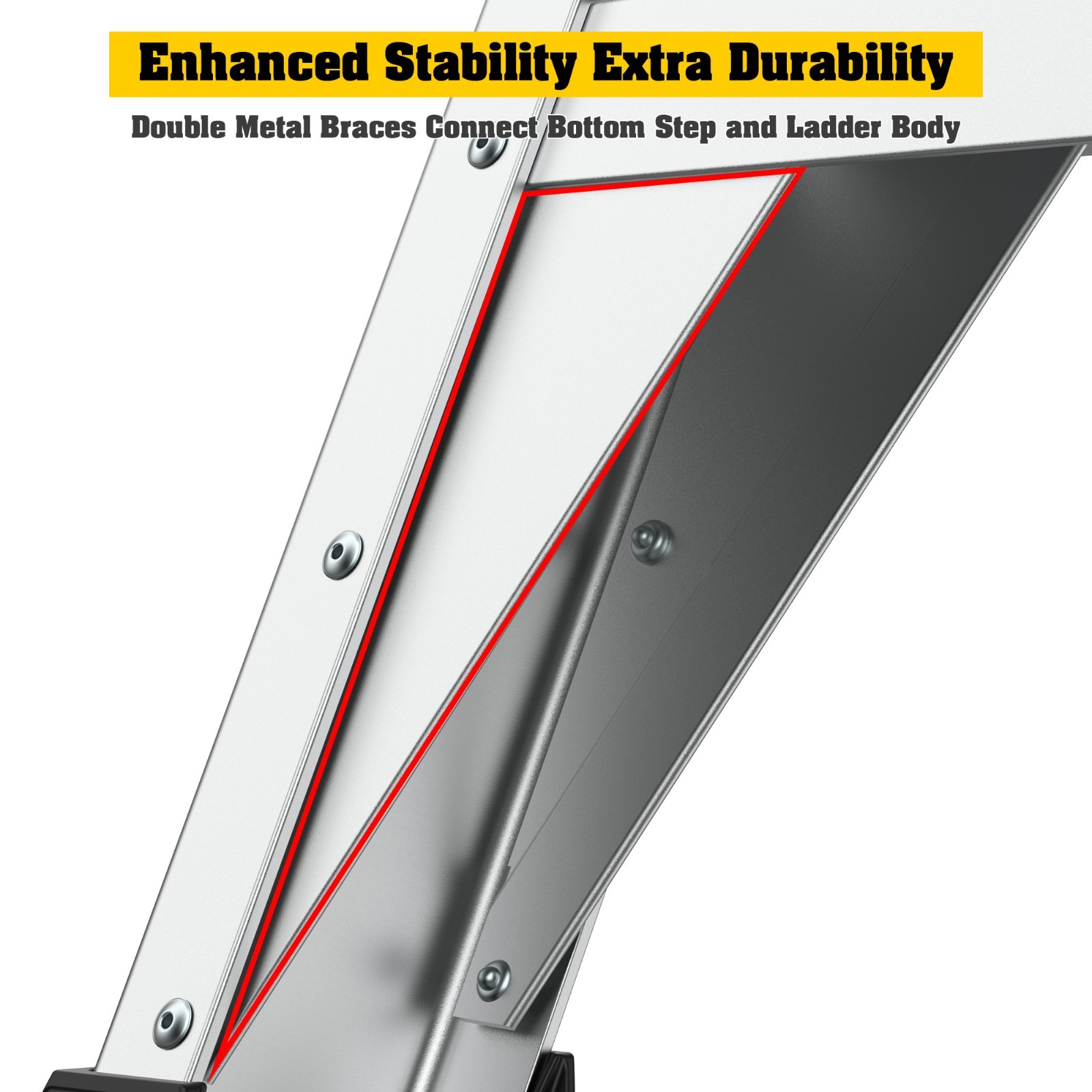 Heavy-Duty Aluminum 4 Step Rolling Platform Ladder Safe and Durable