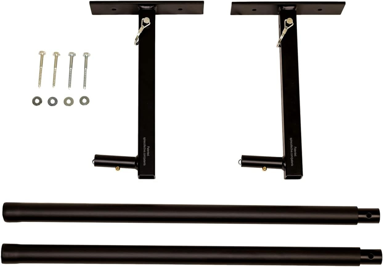Adjustable Overhead Ladder Rack – Garage Organizer Ladder Shelf for Step & Exten
