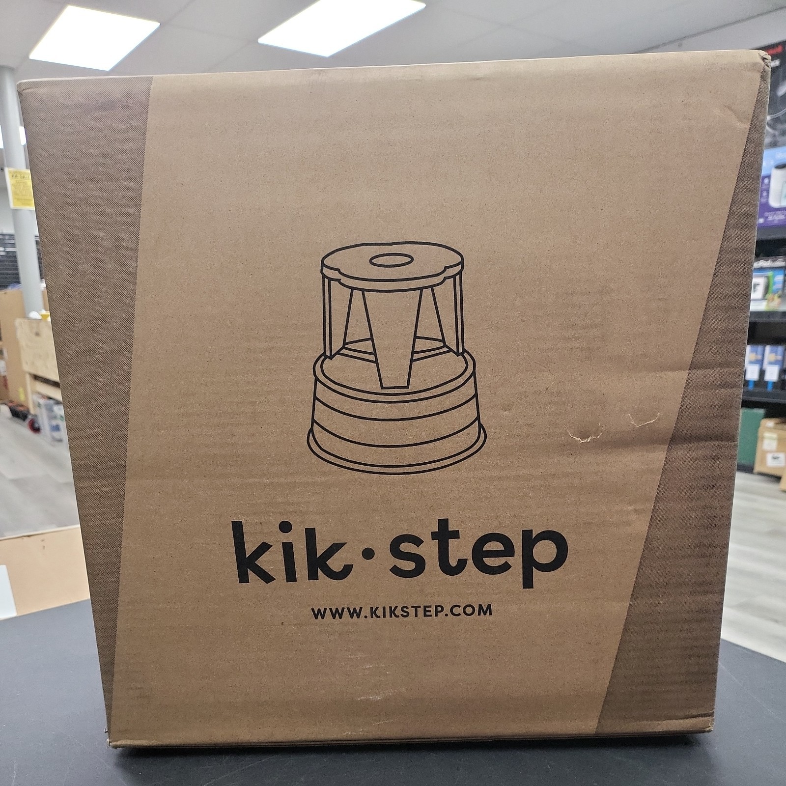 Cramer® Kik-Step Steel Step Stool, 350 lb cap, 16″ dia. x 14 1/4h, Black