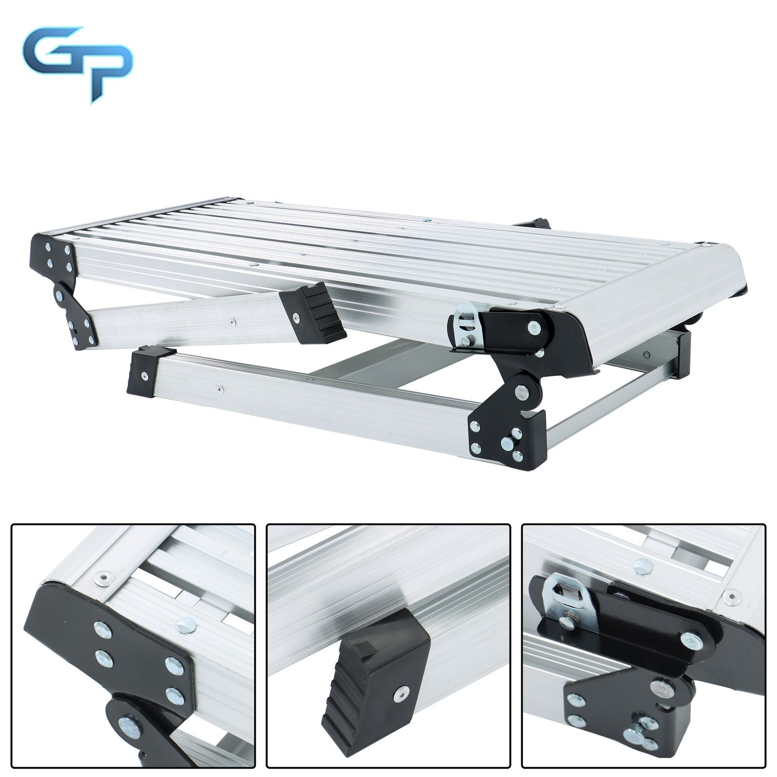 Aluminum Step Stool Non-slip Folding Work Platform 330LBS Drywall Ladder
