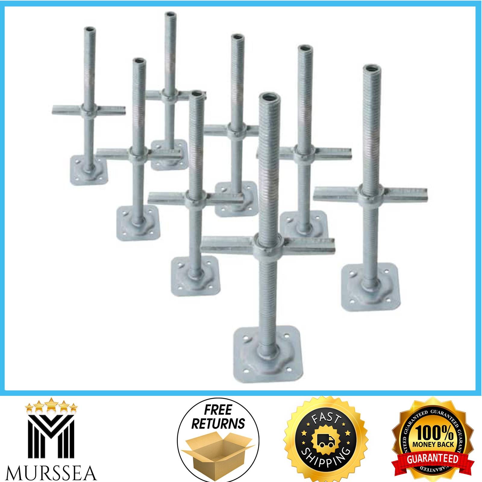 MetalTech 24in Adjustable Steel Leveling Jacks 8Pc Scaffold Base Set Heavy