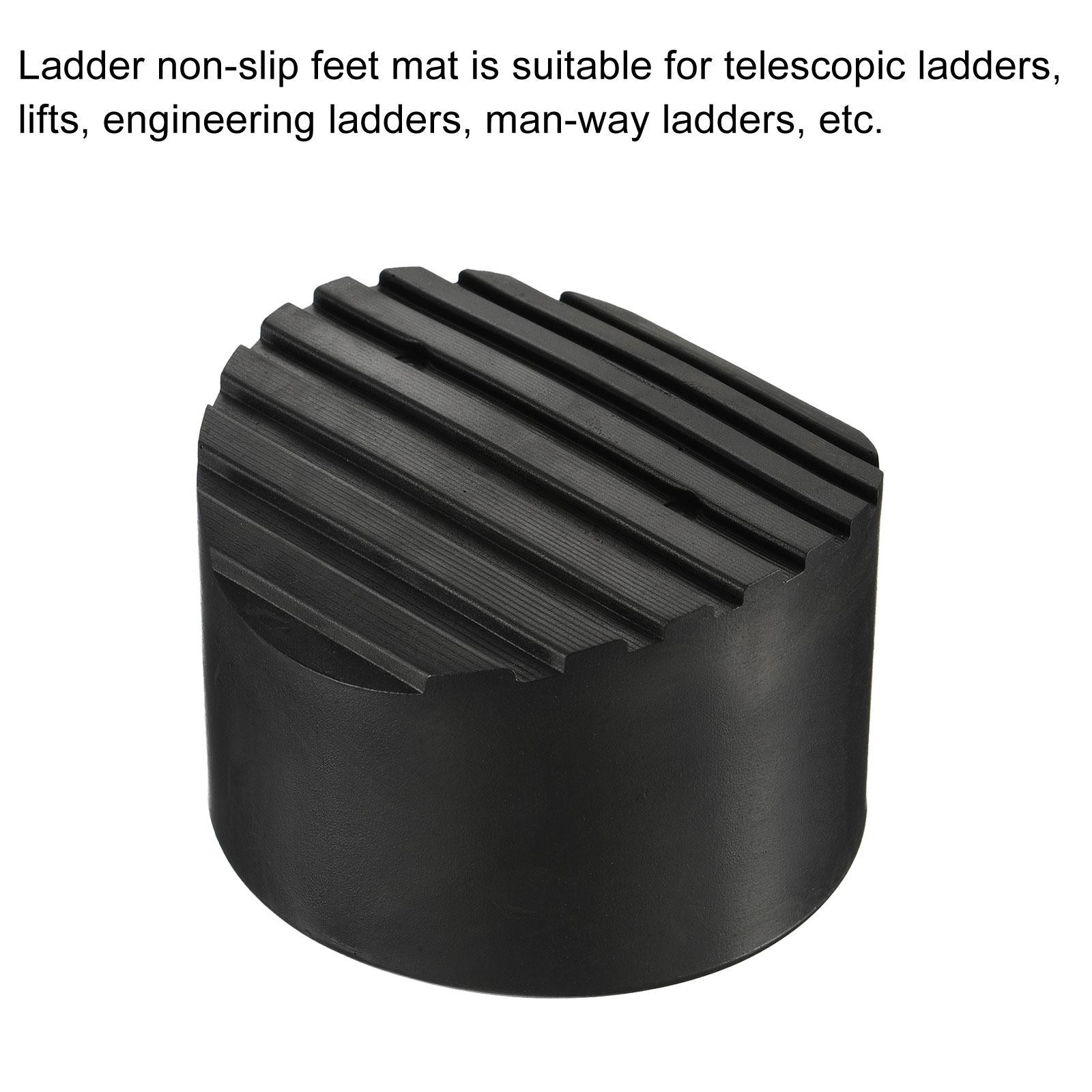 4Pcs 80mm ID Rubber Telescopic Ladder Non-Slip Feet Mat Pad Cover Cushion Black