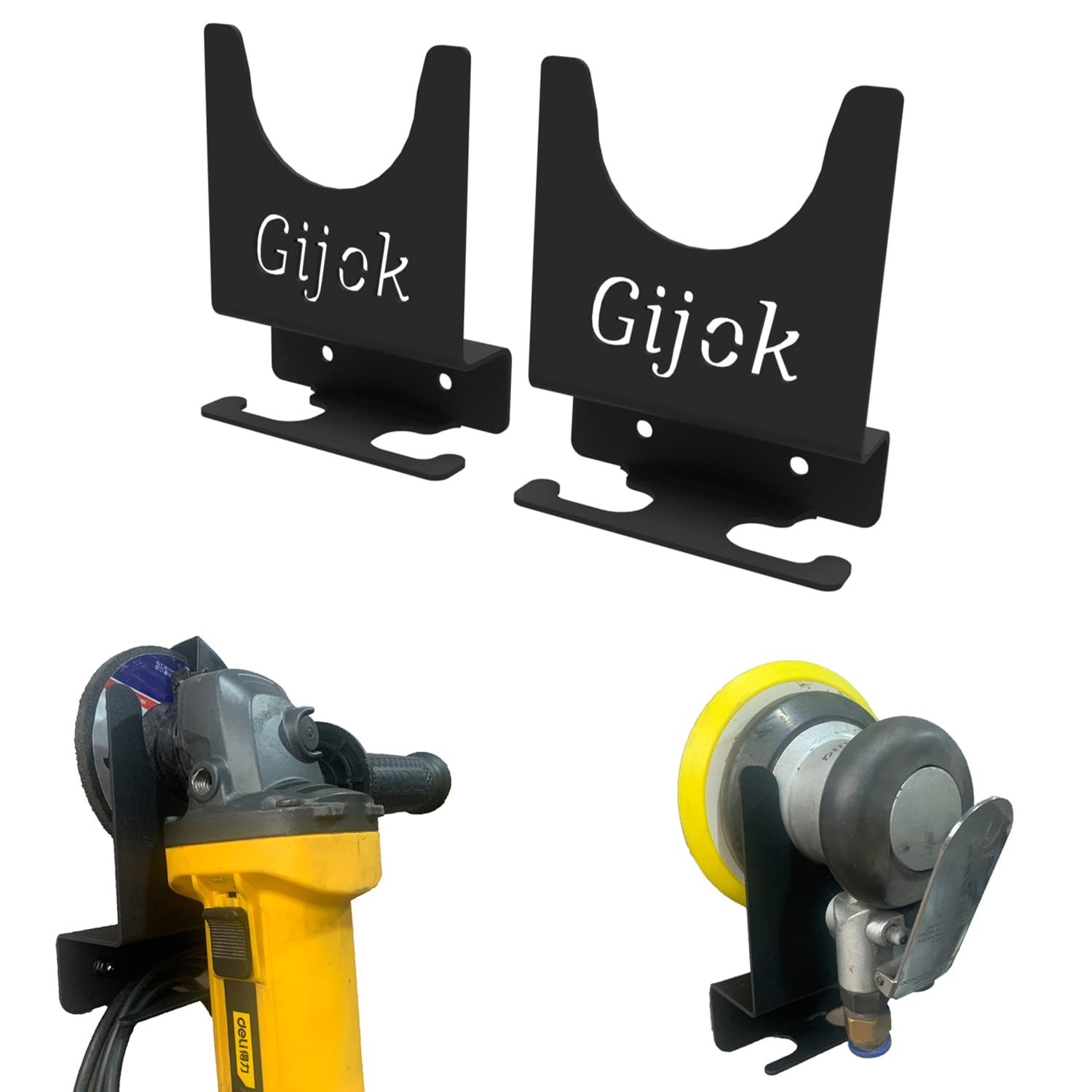 Gijok Angle Grinder Holder Tool Wall Mount Bracket for 5inch 2, Black