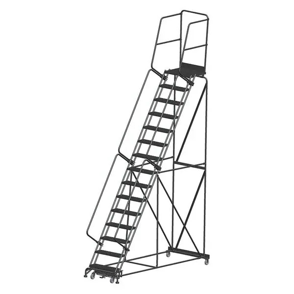 NEW! Ballymore 195 in H Steel Ladder, Steel, 150″H, 15 Steps, 450 lb Load Cap!!
