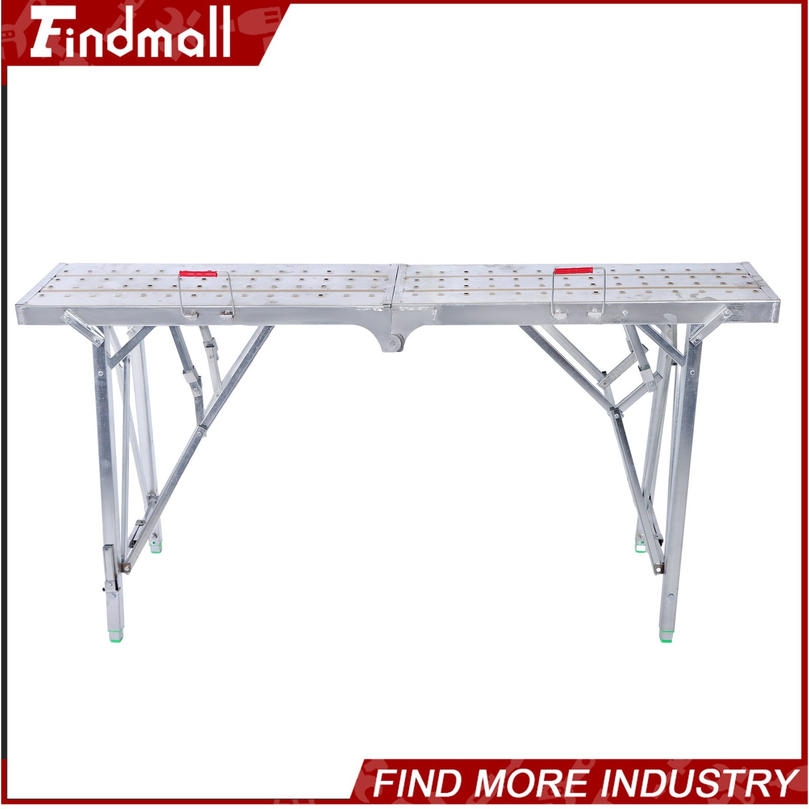 Findmall 1.6m Portable Scaffolding Adjustable Height Work Tower Ladder Stool