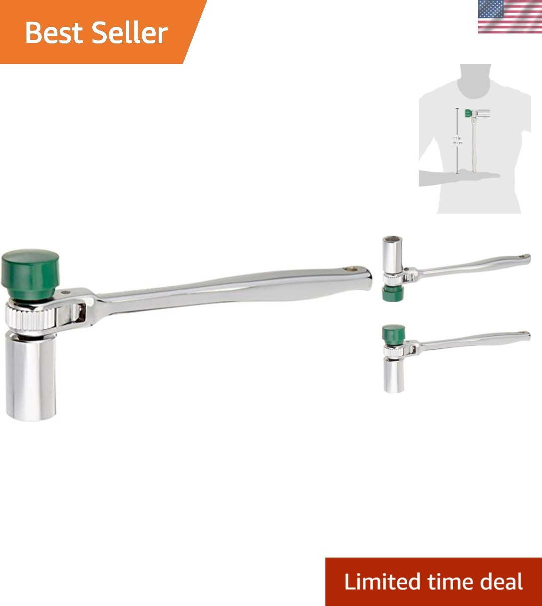Heavy-Duty 4482 Scaffold Ratchet with Single Pawl & Integrated 7/8″ Socket